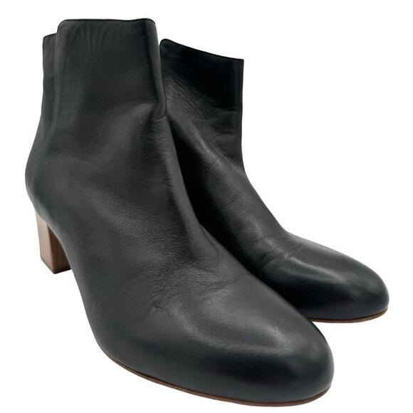 Veronique Branquinho Shoes - Veronique Branquinho Leather Ankle Zip Heel Boots Black Size EU 38 | US 7